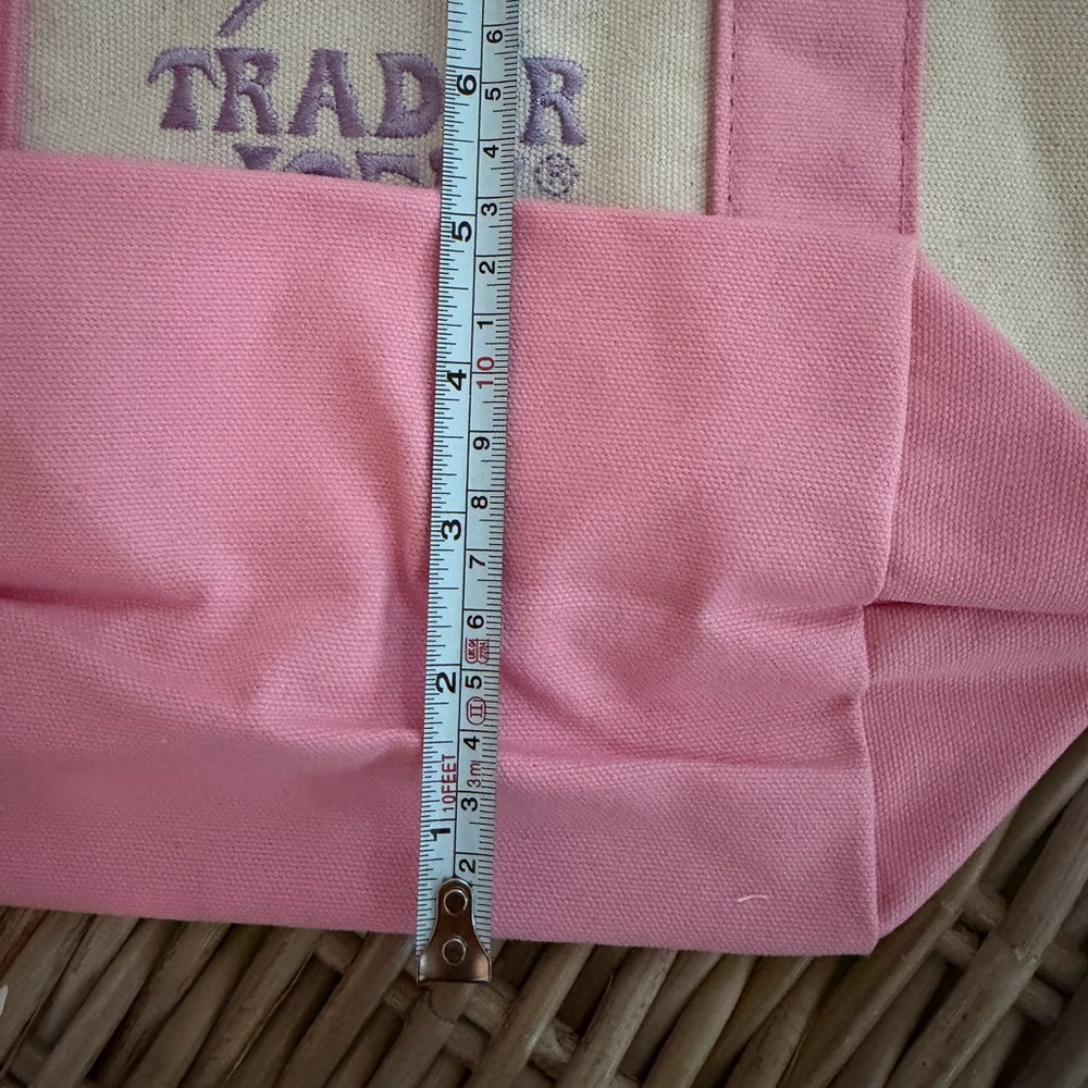 New! Trader Joe's mini tote bag- pink - perfect for Easter basket! - Picture 4 of 5